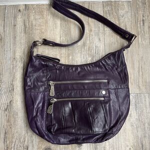 Stone Mountain Shoulder Bag Purple Leather Silver Hardware Y2K 90s Purse